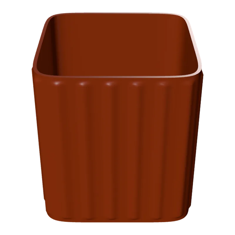 Square ribbed planter.